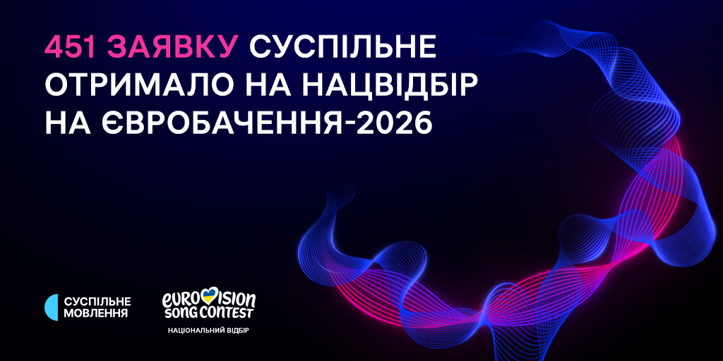 Суспільне отримало 451 заявку на Нацвідбір Євробачення-2026